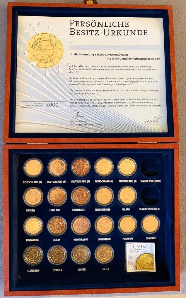 Ευρώπη. 2 Euro 2009 "10 Jaar EMU" (21 colored coins)  (χωρίς τιμή ασφαλείας) #1.0