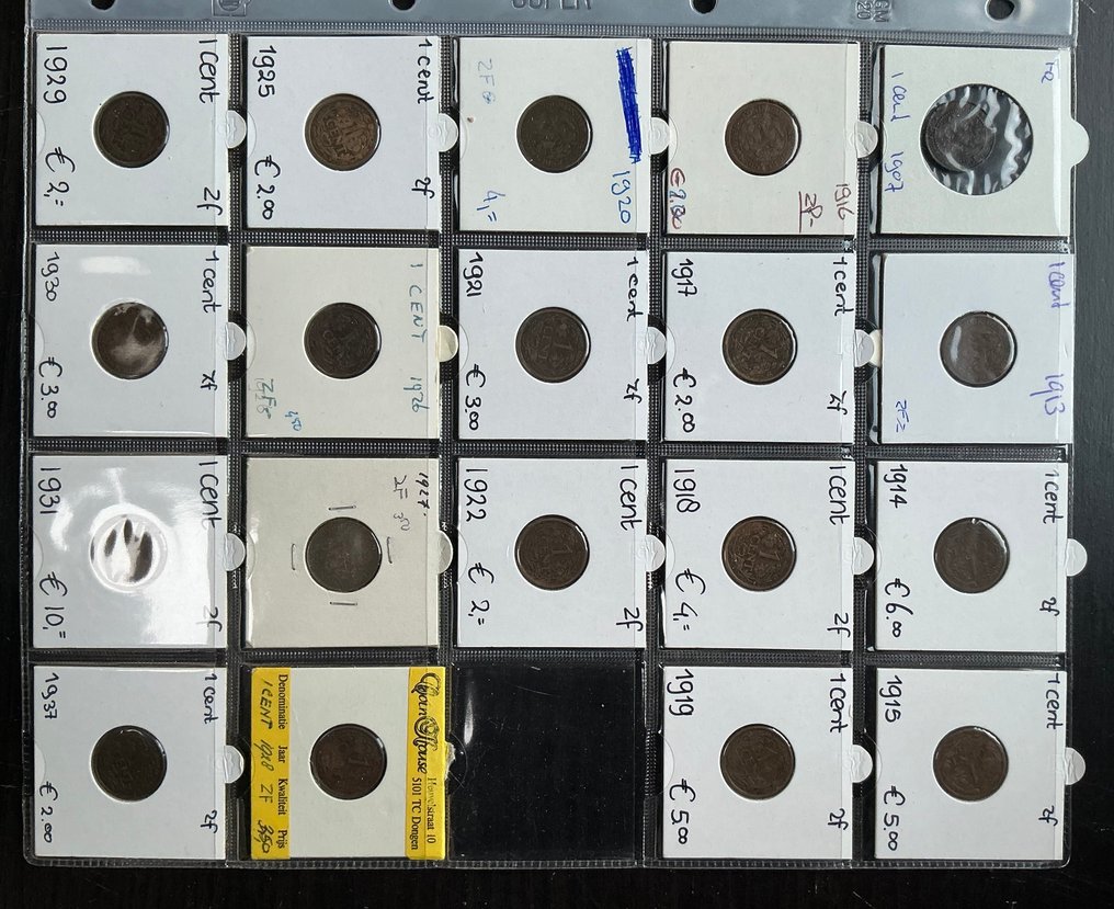 Ολλανδία. 1/2, 1 Cent 1877-1942 Lot van 68 stuks  (χωρίς τιμή ασφαλείας) #3.2