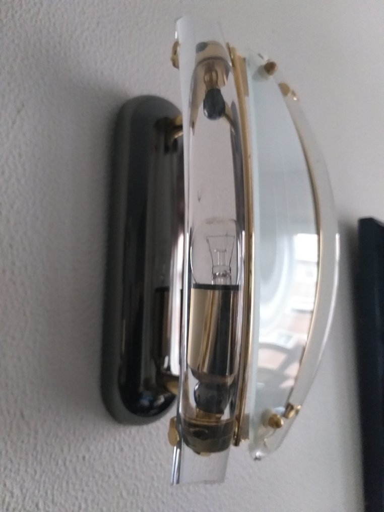 壁突式照明 (2) - 镀金黄铜, 火山玻璃 - Estilo Paolo Venini #1.0