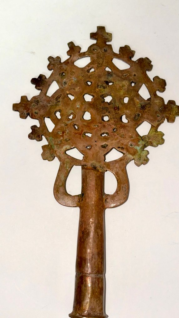 Abdoulaye Derme - Υπαίθριο γλυπτό, Croix éthiopienne circulaire - 30 cm - Μπρούντζος #3.2