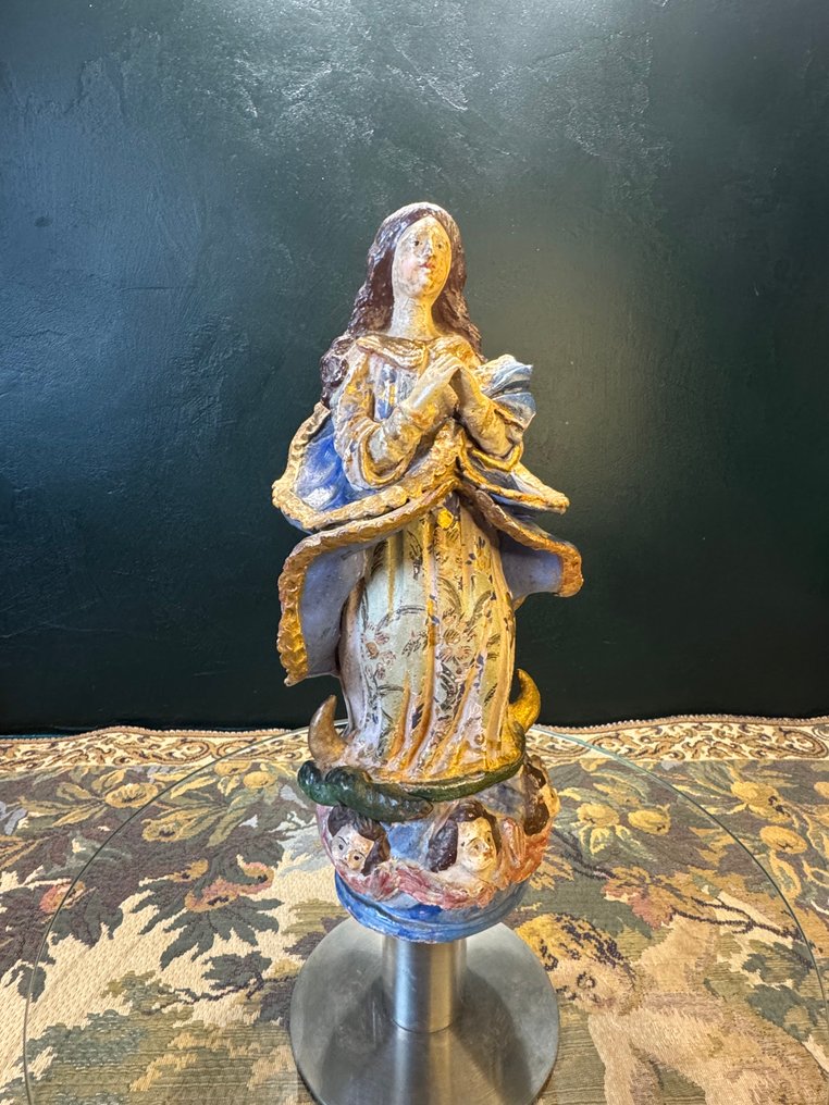 Statue, De Onbevlekte Ontvangenis van de Maagd Maria - 28 cm - Terrakotta #2.1