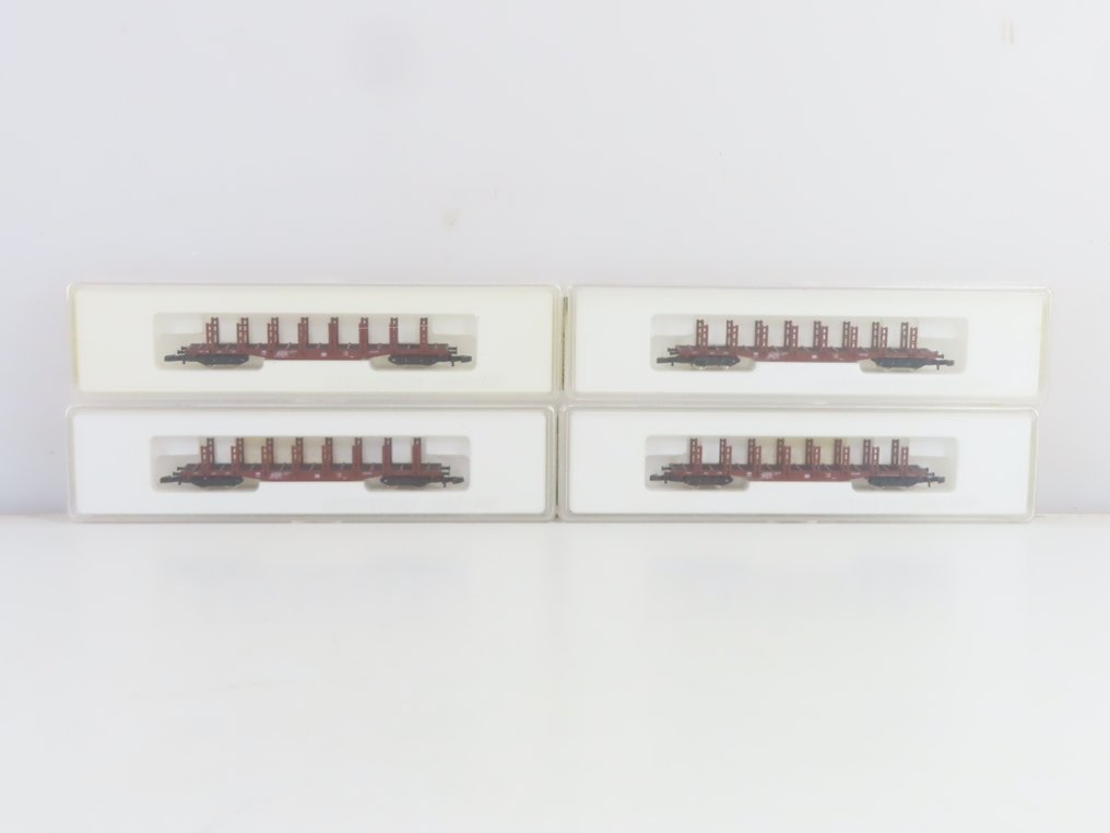 Märklin Z - 8655 - Machetă tren transport marfă (4) - Remorcă Rongen cu 4x 4 locuri - DB #1.0