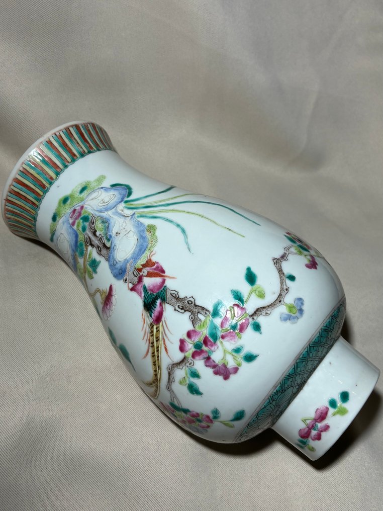 真正的一对凤凰装饰的柱状花瓶 - 来源：Perret & Vibert，巴黎（未附带） - 瓷 - 中国 - Jiaqing (1796-1820) #2.1
