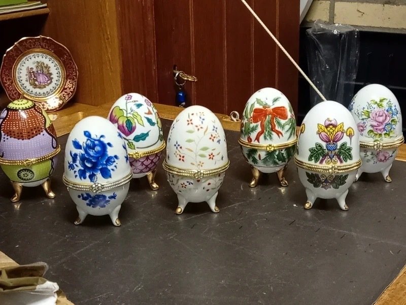 Figurine - verzameling eieren in fabregé stijl (7) - Porcelain #2.1