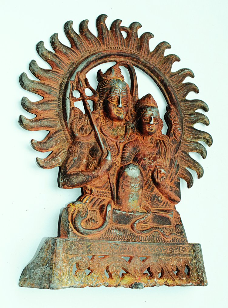 湿婆帕尔瓦蒂灵像阴茎祭坛像，高28.5厘米，喜马拉雅祭坛仪式，印度教 - 尼泊尔  (没有保留价) #1.0