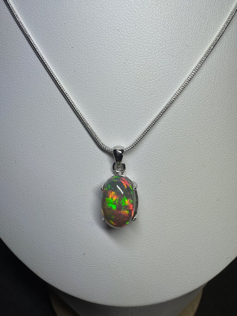 Άριστη ποιότητα! Μενταγιόν από φυσική γκρι αχάτη από την Αιθιοπία + Ασήμι 925. 28,82 καρατίων. Κοσμήματα- 5.76 g - (1) #2.1