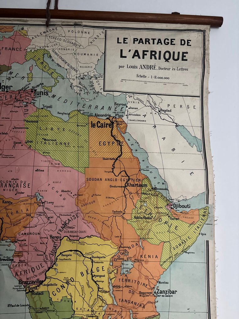 Louis André : Docteur es-Lettres - Grande Affiche scolaire ancienne – Le Partage de l’Afrique - 1950-luku #3.2