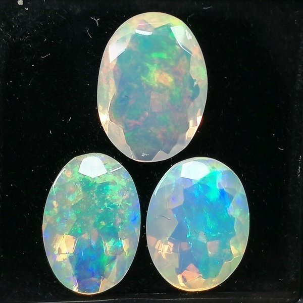 3 pcs  蛋白石  - 4.30 ct - 西班牙宝石学院（IGE） - 浓烈的色彩游戏 #3.2