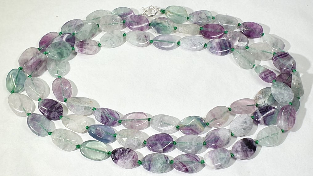 氟石天然 - 非常特别 - 能量与智慧 - 925纯银 - 一流品质 - 项链 #2.1