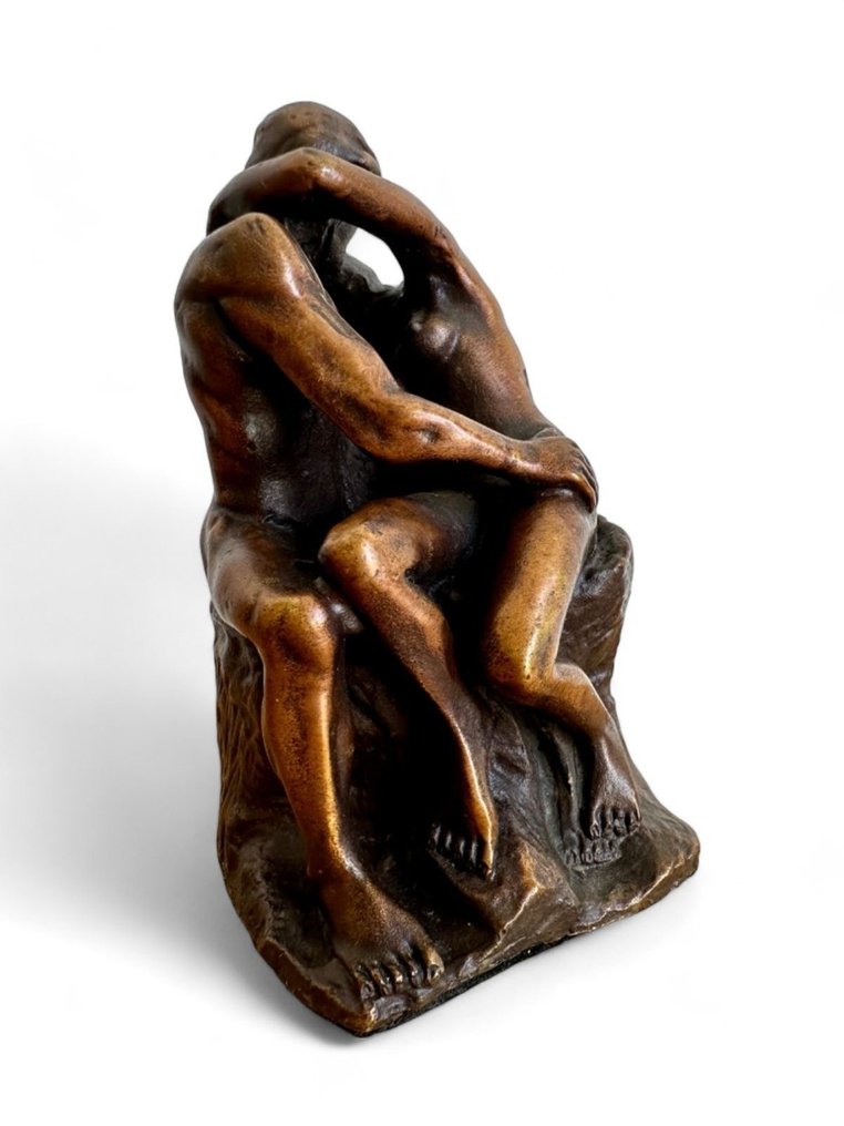 After auguste Rodin - 小雕像 - Le baiser ( The Kiss) - 銅綠青銅 #3.2