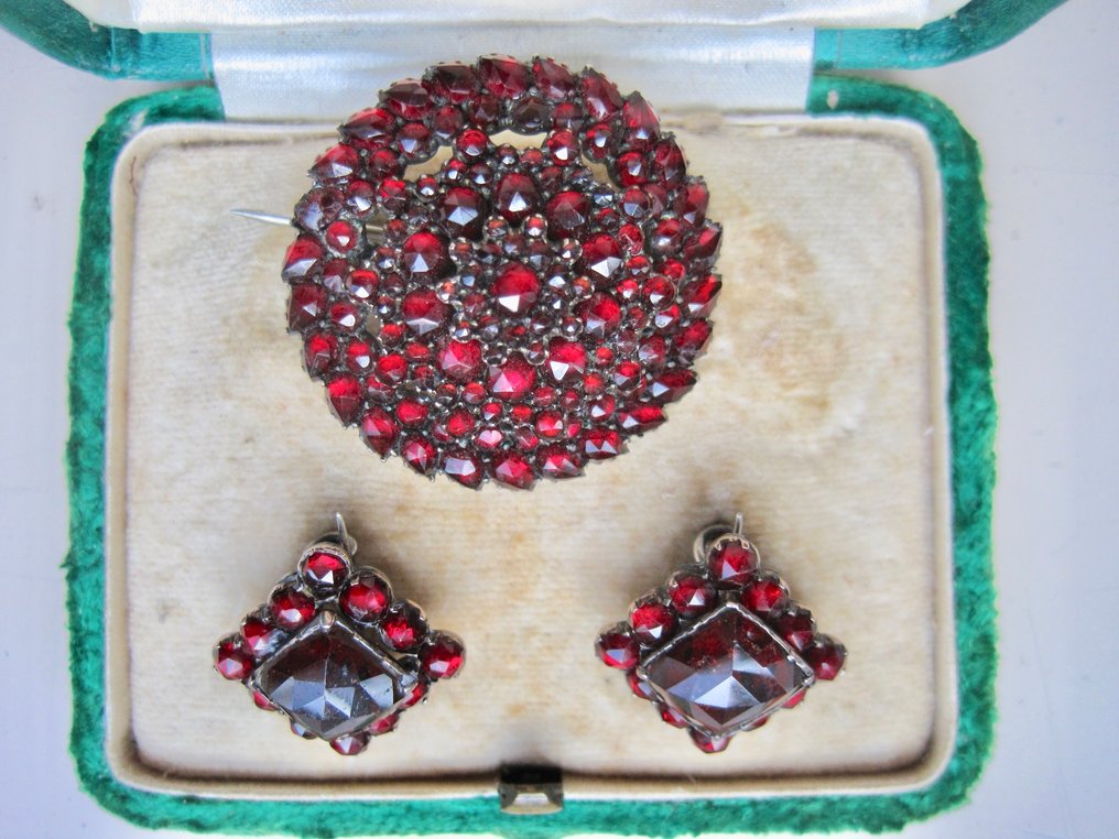 χωρίς τιμή ασφαλείας - Σετ κοσμημάτων 3 τεμαχίων Gold-plated - ρουμπίνια #1.0