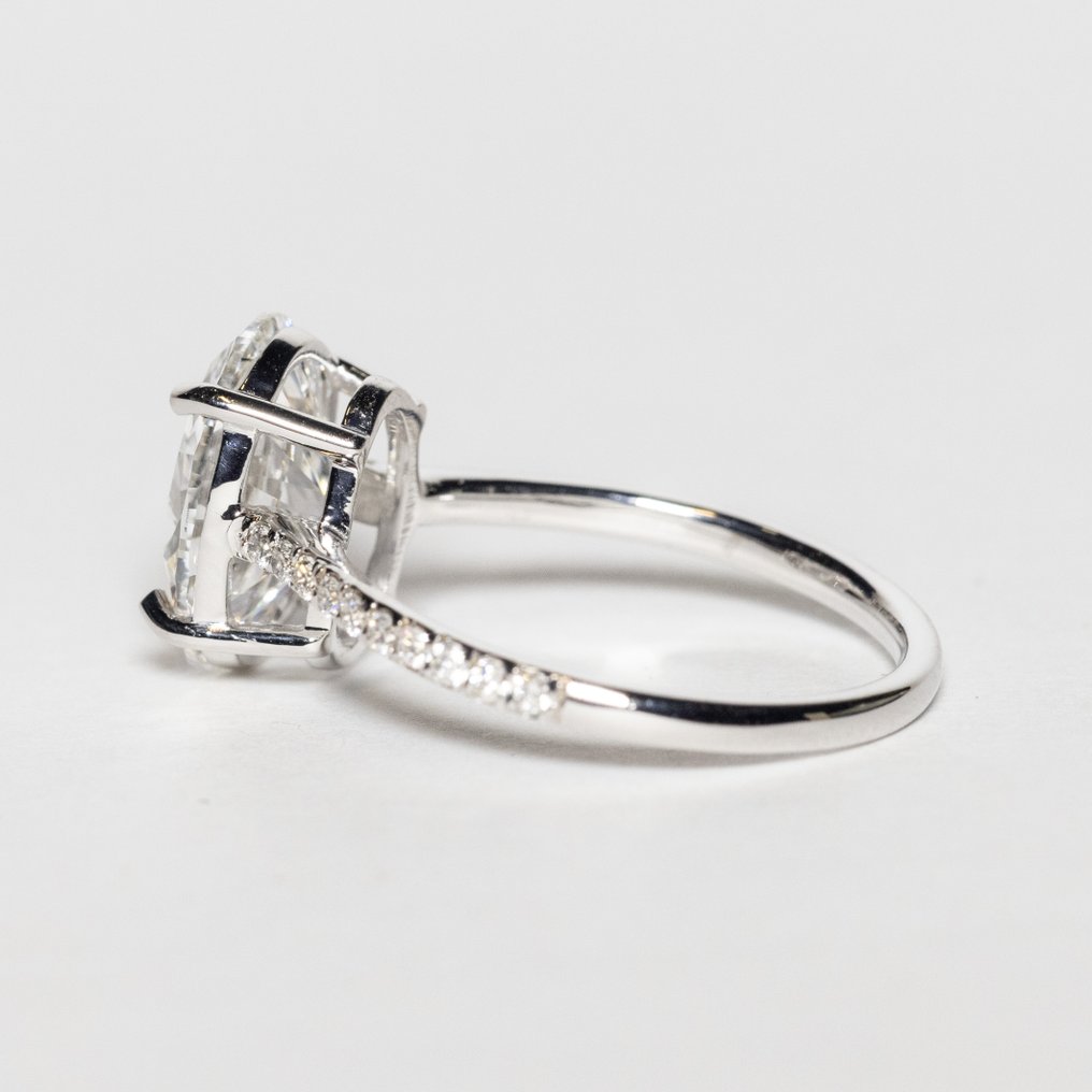 點睛戒指 - 18 克拉 白金 - 3.11ct. tw. 鉆石 (實驗室培育) - 鉆石 - E VS1 2EX 免费配送 #2.1