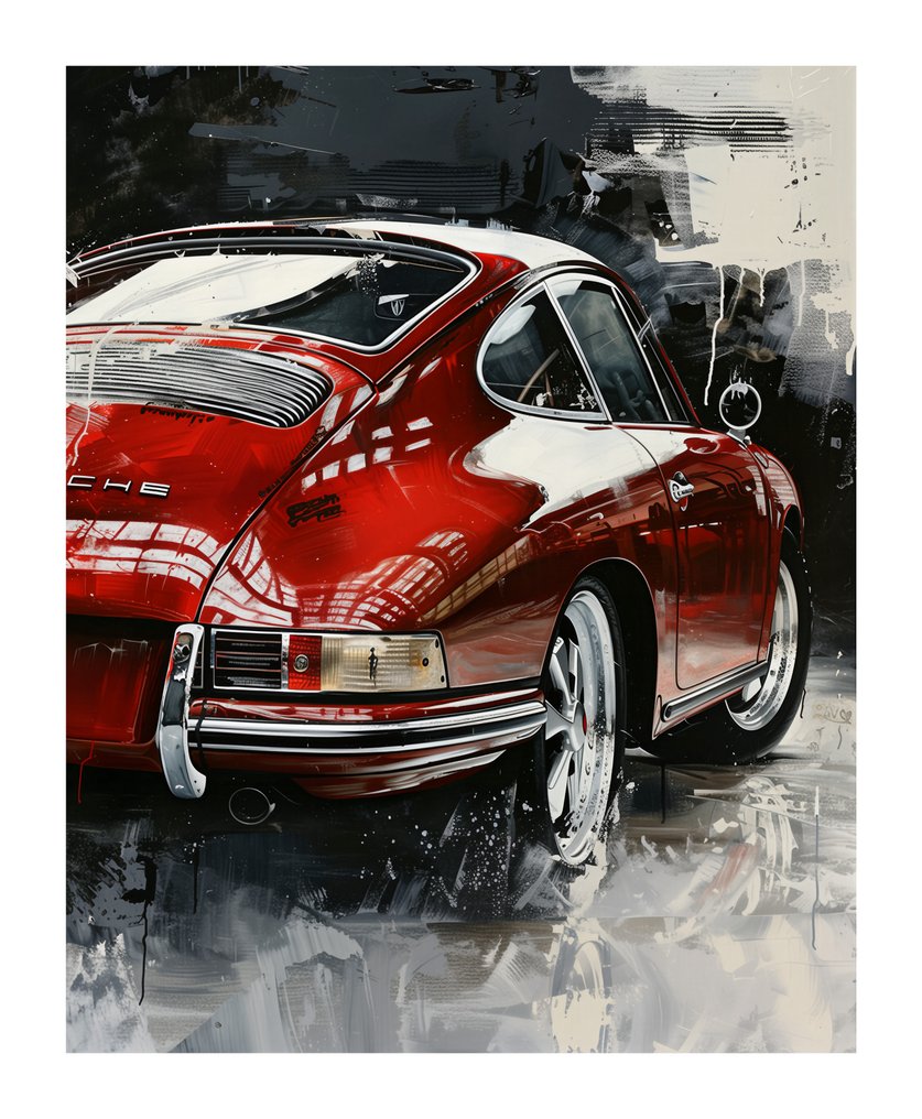 Janzel Medina - Porsche 911 Classic Rear View – Heritage in Motion – Limited Edition Giclée on Canvas #1.0