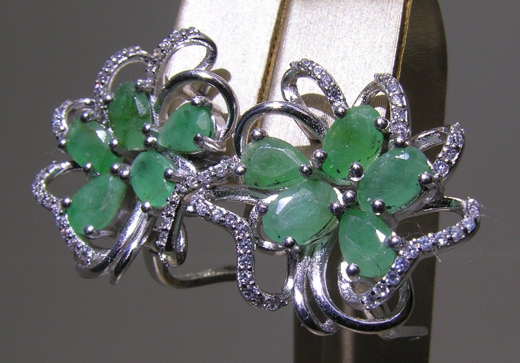 Σμαράγδι δαχτυλίδι - Ύψος: 23 mm - Πλάτος: 21 mm- 7.3 g - (2) #3.2