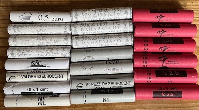 歐洲. Coin Roll 1999/2006 (1050 munten) in 21 muntrollen (沒有保留價) #1.0
