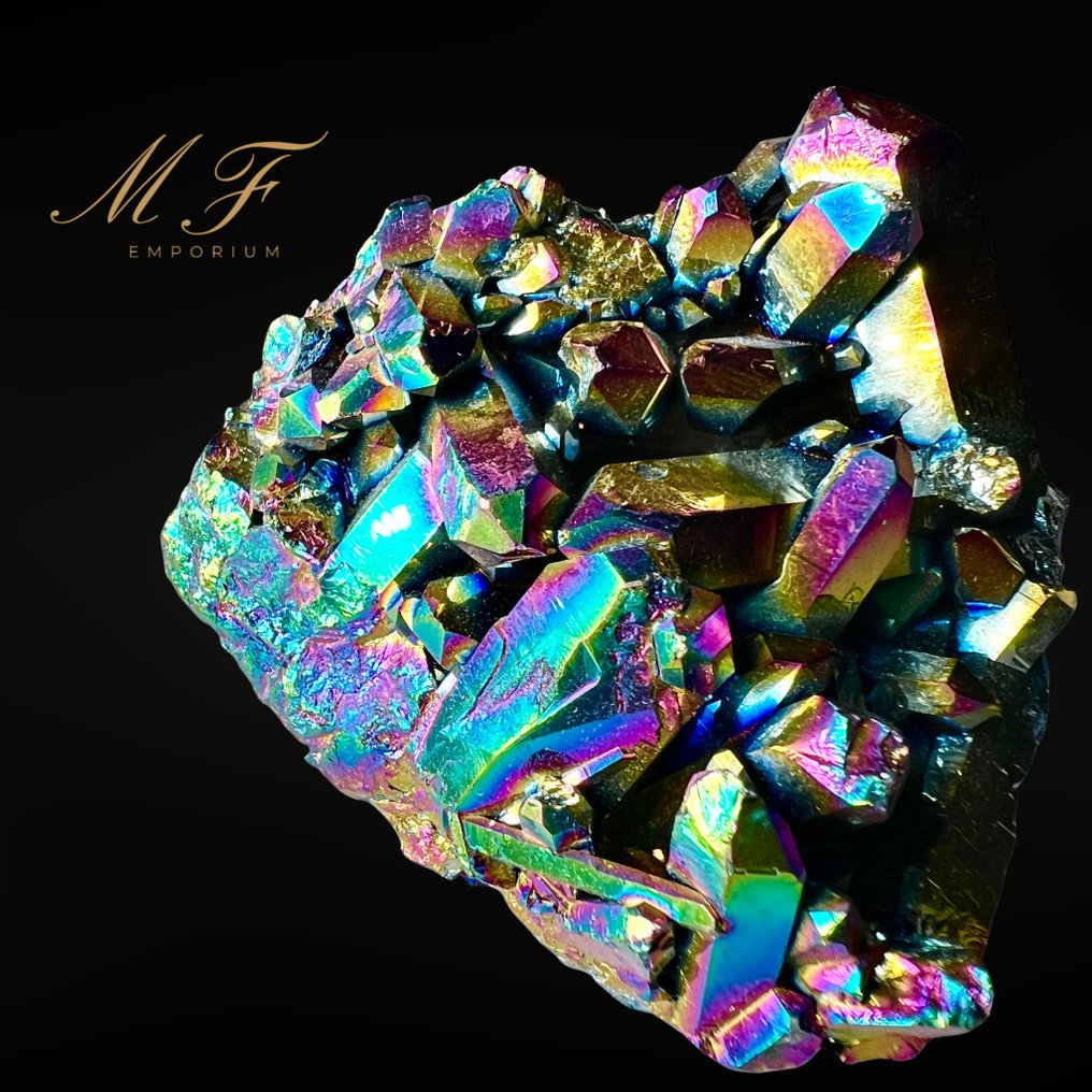 Φυσική δρούζα χαλαζία Aura Κρύσταλλοι - Ύψος: 70 mm - Πλάτος: 70 mm- 200 g - (1) #4.3