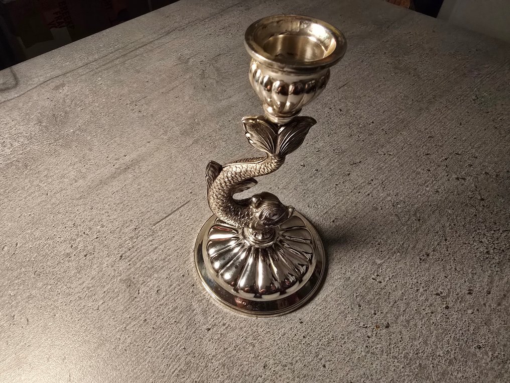 烛台 - .915 银 - 复古海豚烛台 #3.2