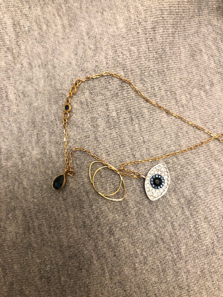 Swarovski - 微型人物 - Swarovski Evil Eye Necklace - 金属, 水晶, 镀金 #3.2