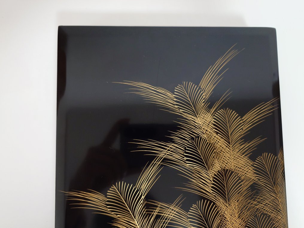 Cassetta postale - wajima-nuri(輪島塗)Shoho (昭峰) – Japanese Lacquered Document Box “Musashino Grass” – Wood & Urushi with - Shoho (昭峰) - 1980-1990 #3.2