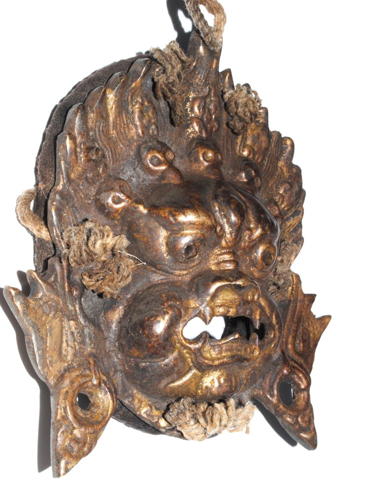 Mahakala με κρανία, κράμα μπρούντζου, 15 εκ., βωμός Himalaya Newar, 505 γραμ. - Νεπάλ  (χωρίς τιμή ασφαλείας) #4.3