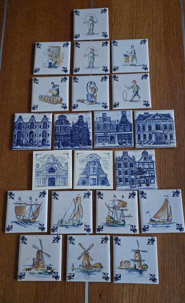 KLM - 航空公司和机场纪念品 - 1980-1990 - 21 KLM 瓷砖 #1.0