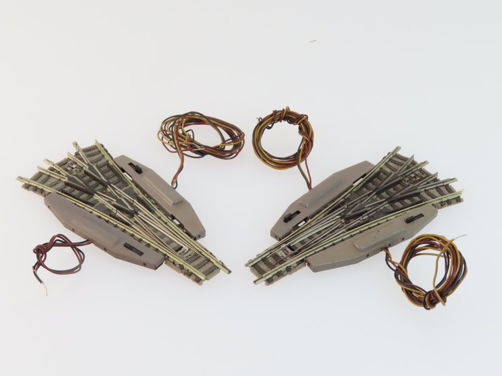 Fleischmann N轨 - 9157/9158 - 模型火车车轨 (2) - 2x 三路道岔配备电动驱动，Piccolo #1.0