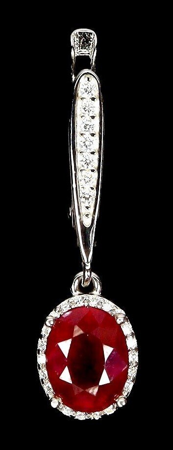 Utan reservationspris - Örhängen Silver Rubin #1.0