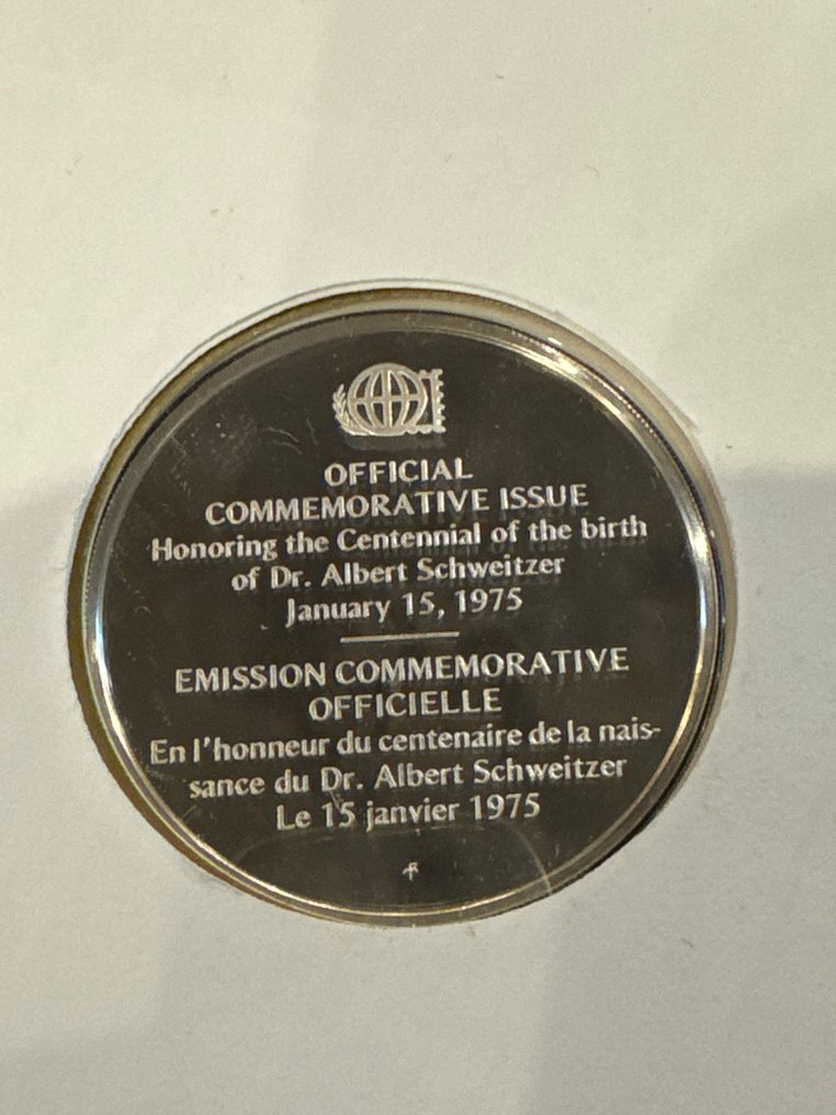 Κόσμος. Silver medal Albert Schweitzer 20g(.925)  (χωρίς τιμή ασφαλείας) #1.0