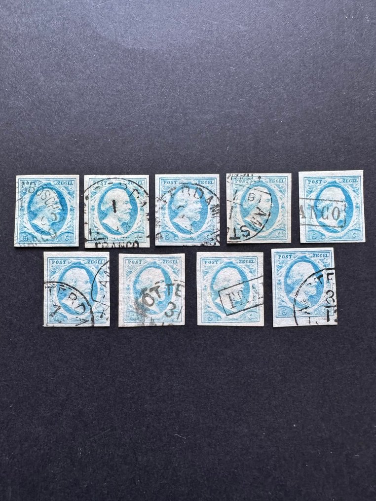 荷蘭 1852 - 威廉三世国王，已选定的邮票，第四版版面。 - NVPH 1 #1.0