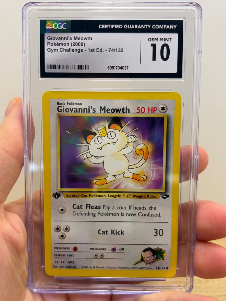 Pokémon - 1 Graded card - Giovanni's Meowth 74/132 First edition - CGC 10 - WOTC - Gym Challenge #1.0