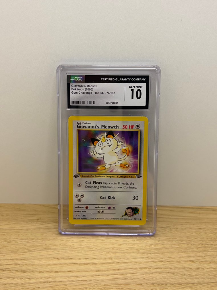 Pokémon - 1 Graded card - Giovanni's Meowth 74/132 First edition - CGC 10 - WOTC - Gym Challenge #1.0
