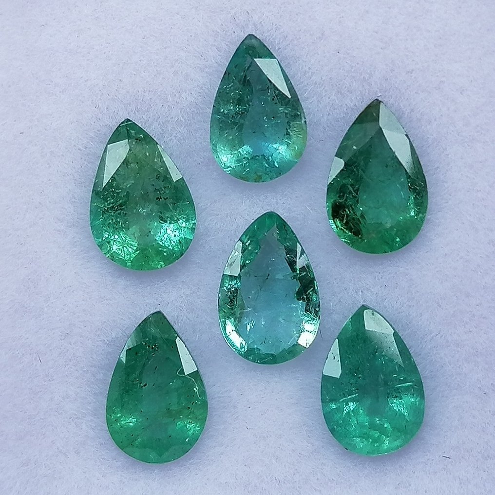 6 pcs 绿色 祖母绿 - 1.90 ct - 西班牙宝石学院(IGE) #3.2