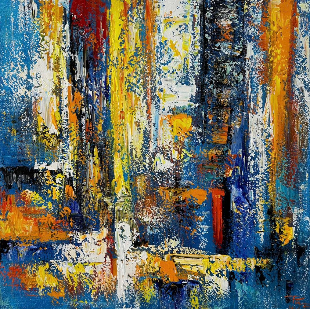 Nguyễn Văn Duy - Échos de Saigon 80 X 80 cm #1.0