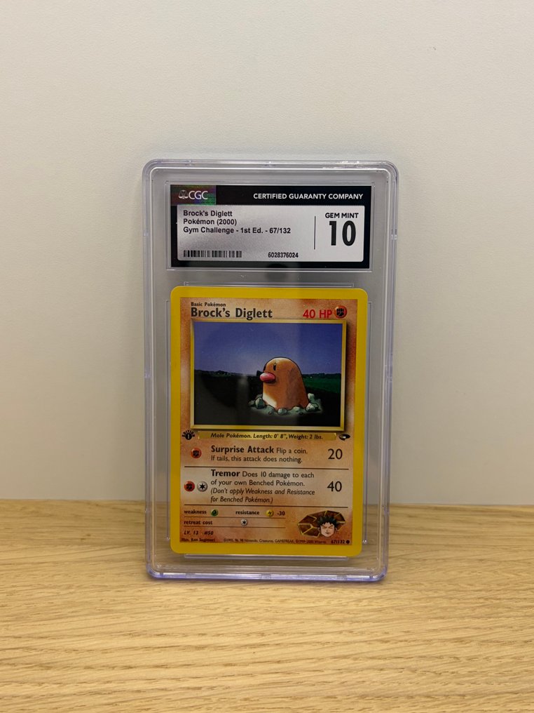 Pokémon - 1 Graded card - Brock's Diglett 67/132 Première édition - CGC 10 - WOTC - Gym Challenge #1.0