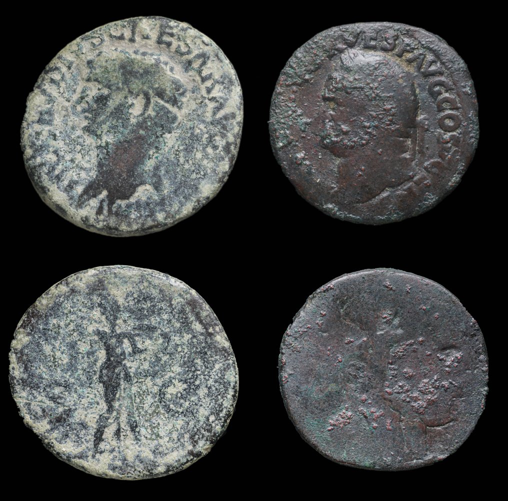 羅馬帝國. Claudius & Vespasian. As SC / CERES. Lot 2 coins  (沒有保留價) #1.0
