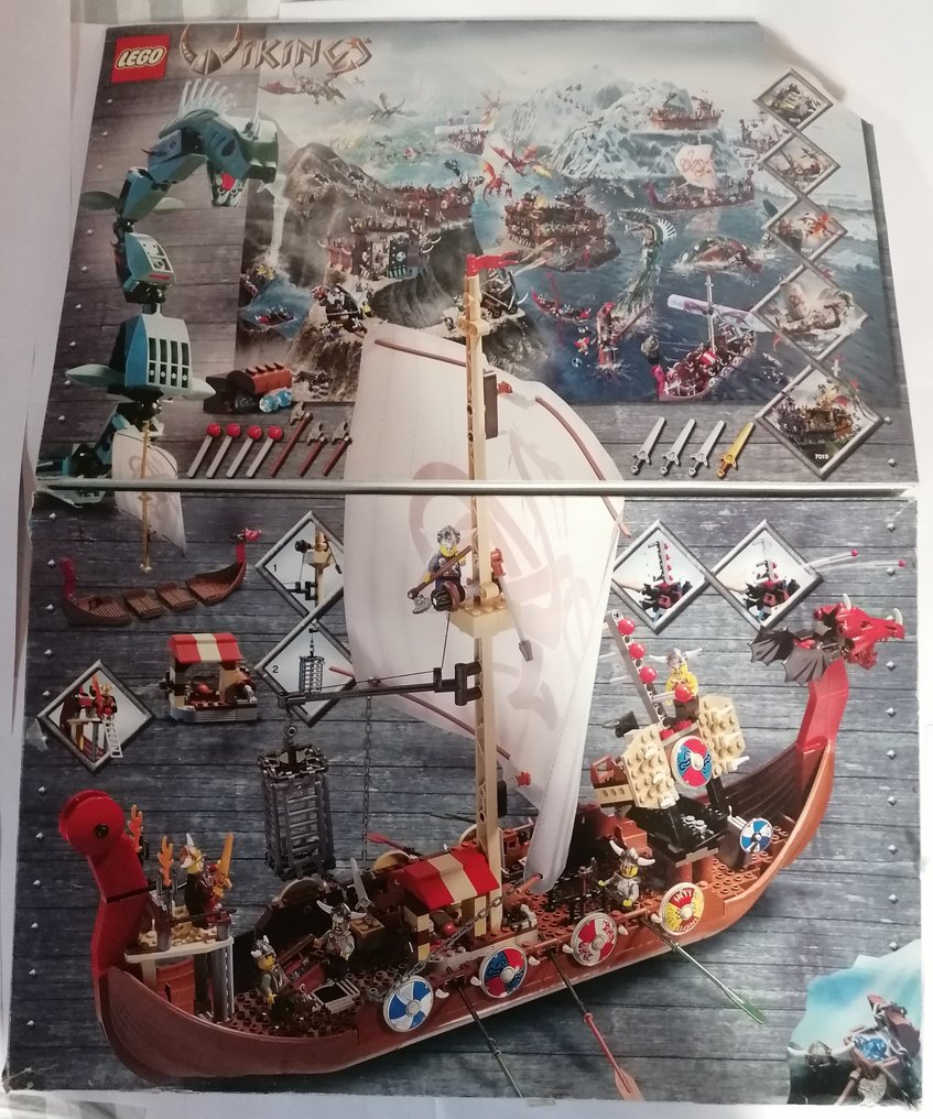 Lego Set - 7018 - Vikings - Viching Viking ship challenges  the midgard serpent #1.0