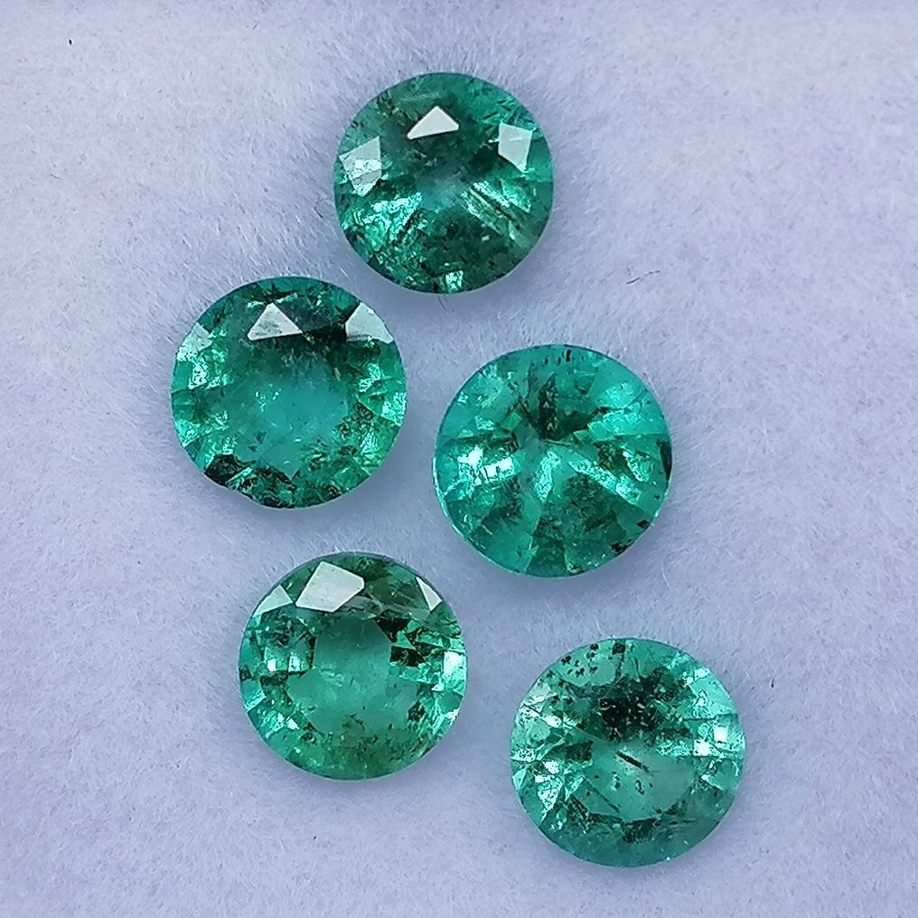 5 pcs  绿色 祖母绿  - 1.76 ct - 西班牙宝石学院（IGE） - 油品次级 #1.0
