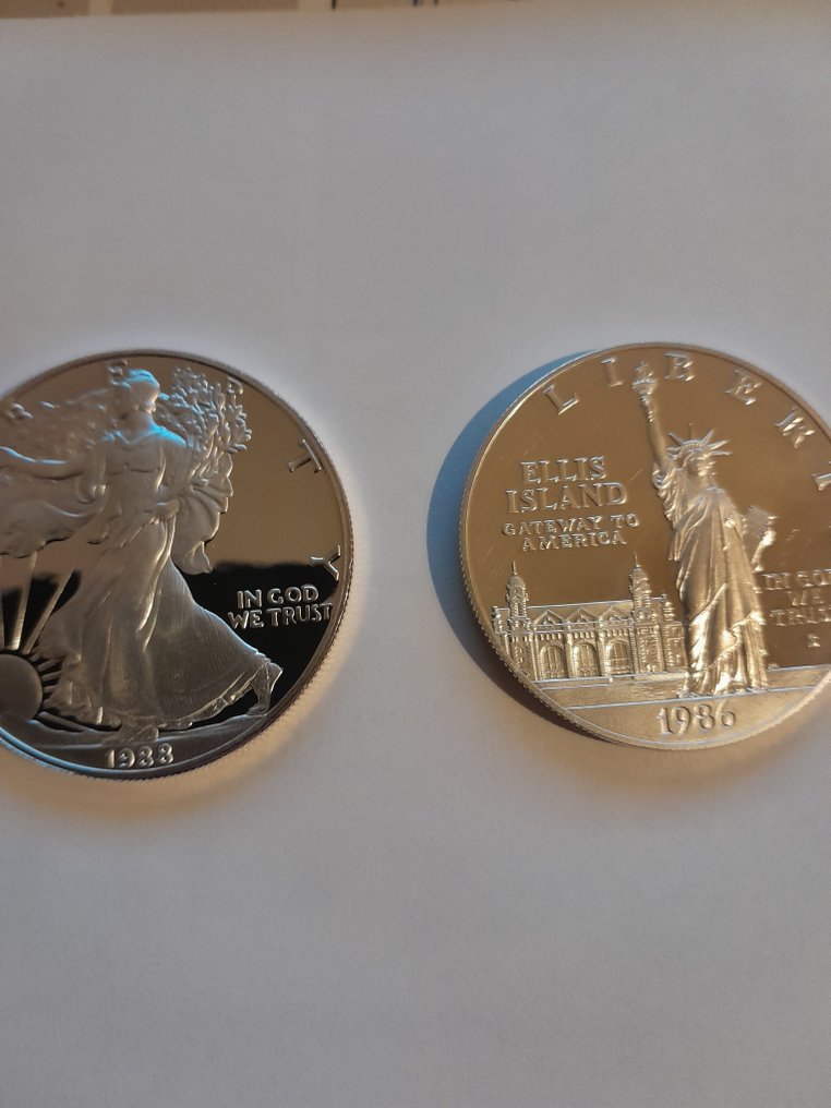 Estados Unidos. 1 Dollar 1988 - 1986  (Sem preço de reserva) #1.0