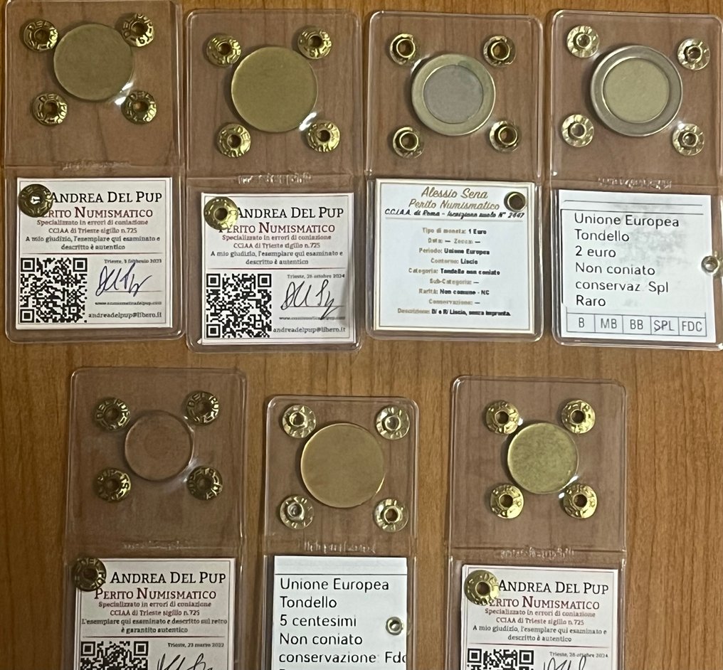 Ευρώπη. Euro ND - 7 monete con Tondelli non coniati (χωρίς τιμή ασφαλείας) #1.0