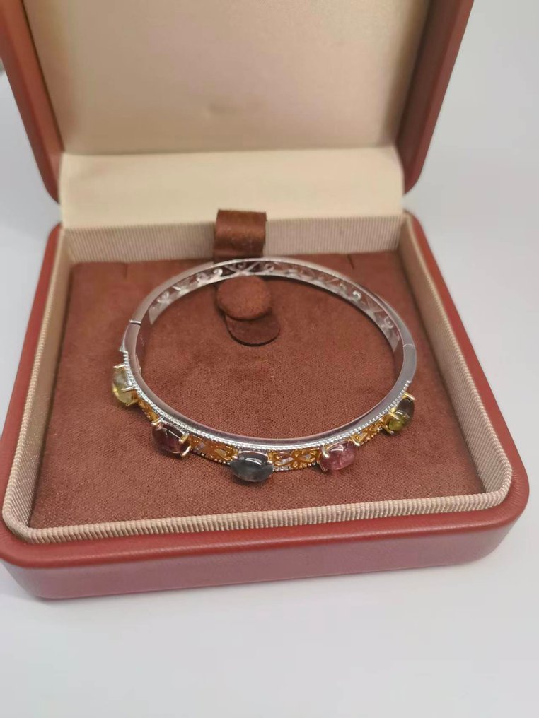 χωρίς τιμή ασφαλείας - Βραχιόλι Ασημί - 10.00ct. tw. Τουρμαλίνης #1.0