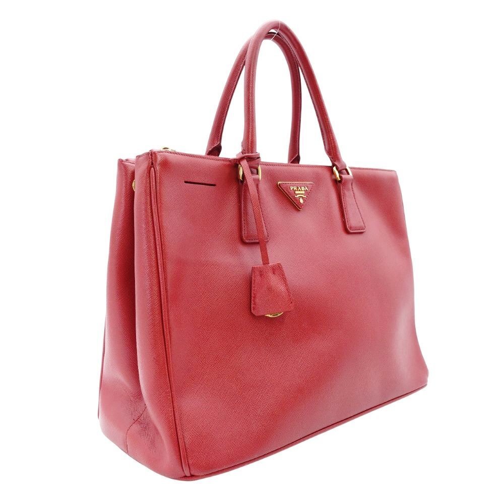 Prada - PRADA Galleria Handbag Red Leather Gold Hardware Saffiano - Τσάντα #1.0