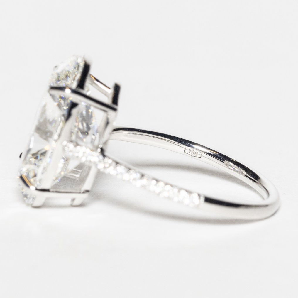 大戒指 - 18K包金 白金 -  7.50ct. tw. 钻石 (实验室培育) - 钻石 - F VVS2 2EX #3.2