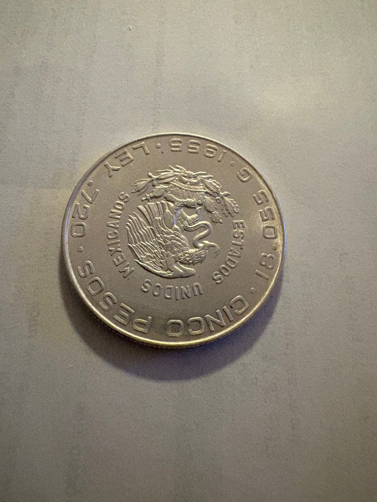 西班牙, 墨西哥. 5 Pesos y 5 Pesetas  (没有保留价) #4.3