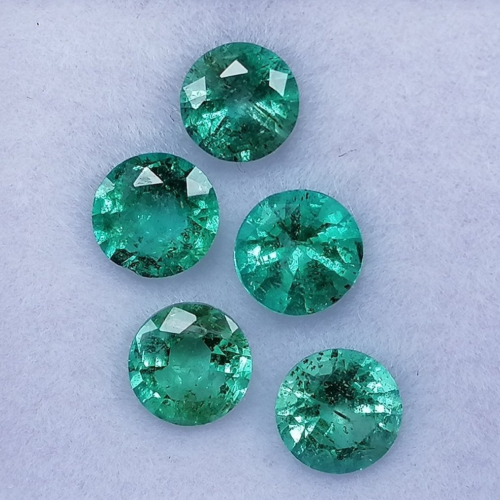 5 pcs  绿色 祖母绿  - 1.76 ct - 西班牙宝石学院（IGE） - 油品次级 #1.0