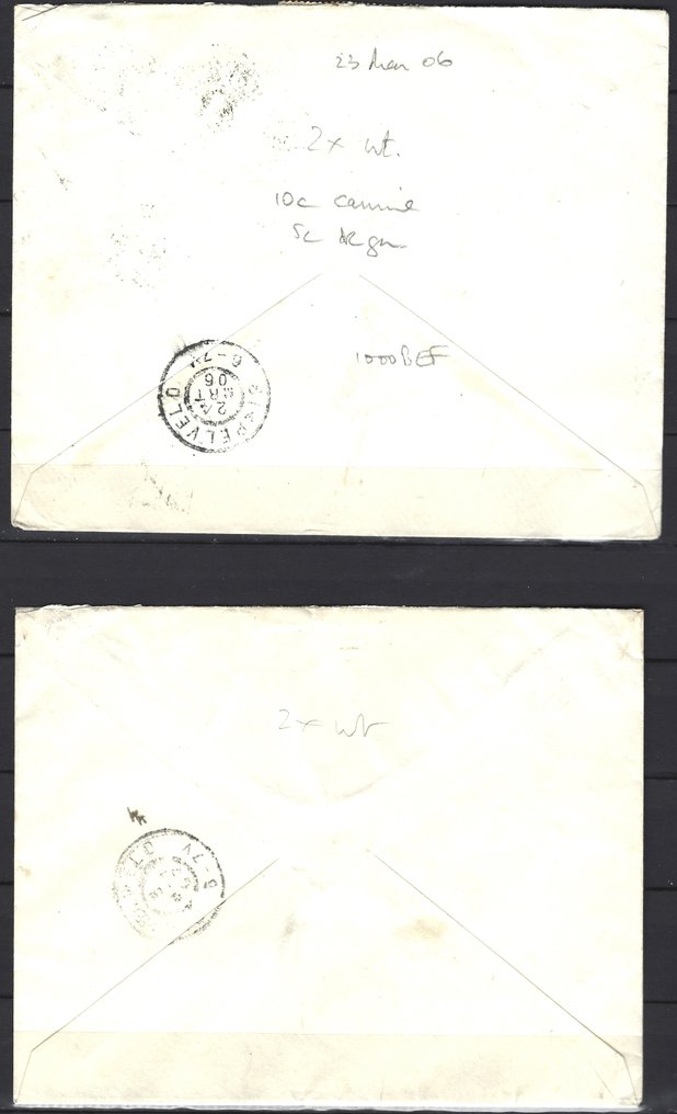 Βέλγιο 1893/1900 - Εκπομπή «Fine Barbe» και «Grosse Barbe» - 8 φάκελοι με μεικτό ταχυδρομικό τέλος. - COB/OBP 61 #3.2