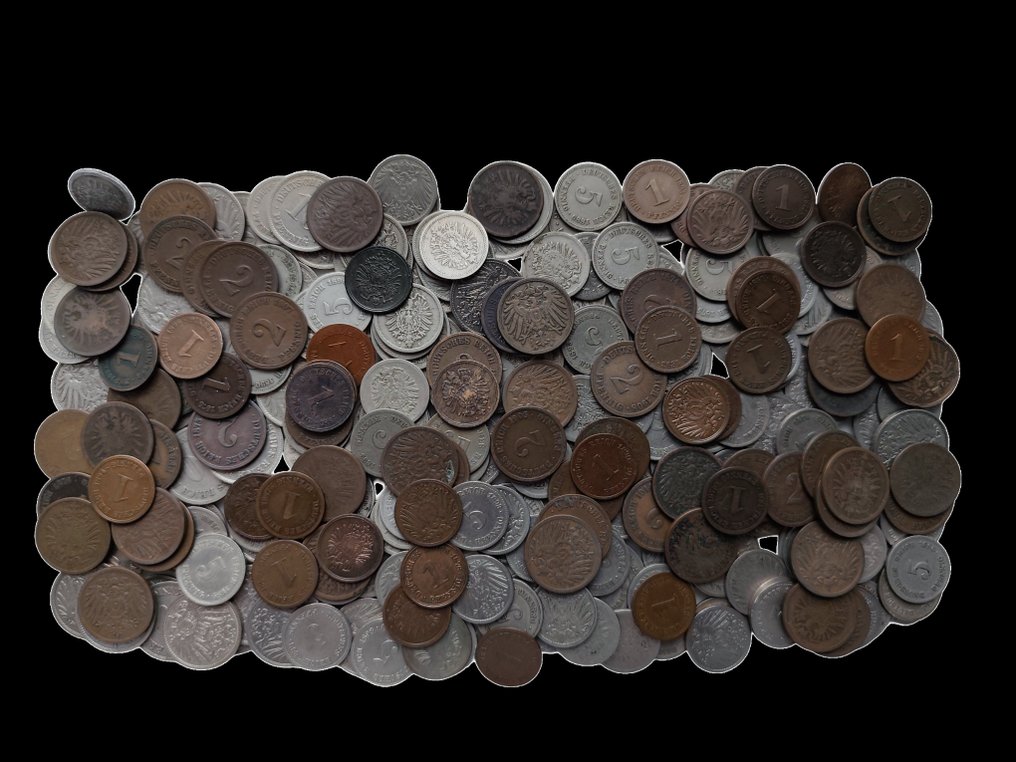 Γερμανία. Lot of ± 1.2 Kg of old coins - different dates Empire (χωρίς τιμή ασφαλείας) #1.0