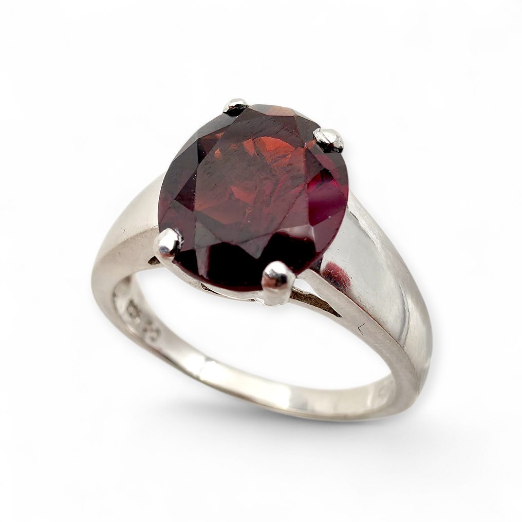 Senza prezzo di riserva - Anello Argento - Granato (Certificato) #3.2