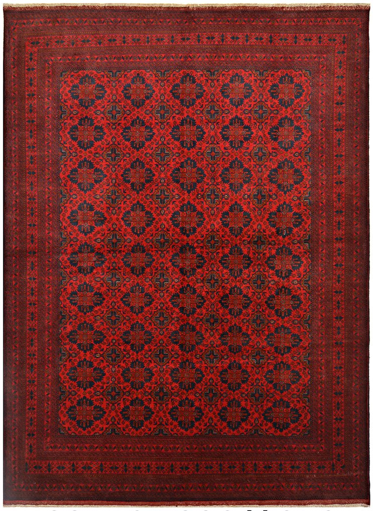 Afghan, 全新独特手工结 Khal Mohammadi 地毯 大号优雅红色 - 地毯 - 340 cm - 248 cm - 手工传统 #1.0