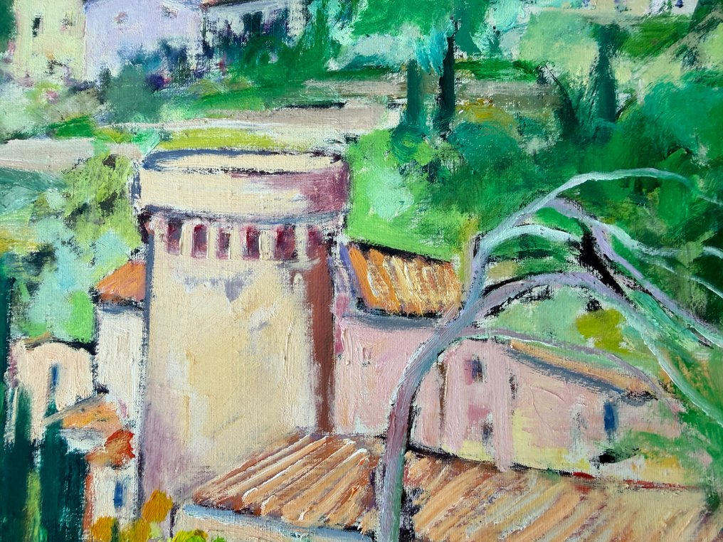 Valeri Farràs (1950) - Paisaje mediterráneo con arquitectura y cipreses #3.2