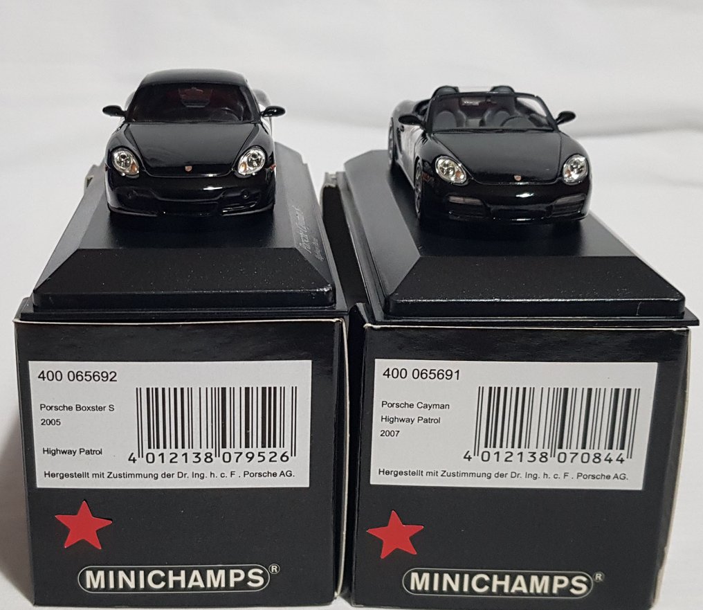 MiniChamps 1:43 - 模型車  (2) - Porsche Boxster S edizione limitata 1/1200; Porsche Cayman S edizione limitata 1/1152 - RARI - #1.0